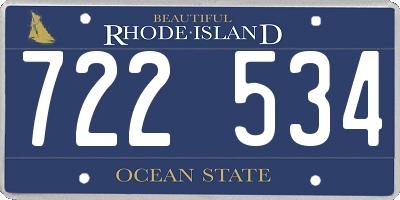 RI license plate 722534