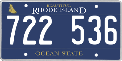 RI license plate 722536