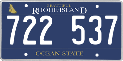 RI license plate 722537