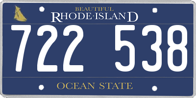 RI license plate 722538