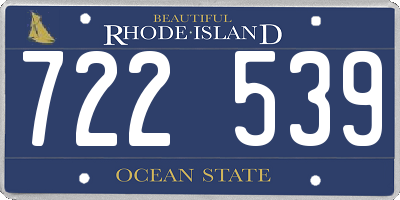 RI license plate 722539