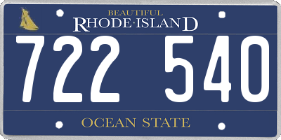 RI license plate 722540