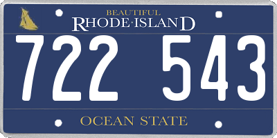 RI license plate 722543