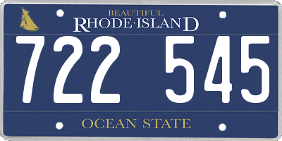 RI license plate 722545