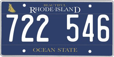 RI license plate 722546