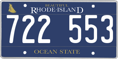 RI license plate 722553