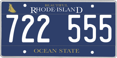 RI license plate 722555