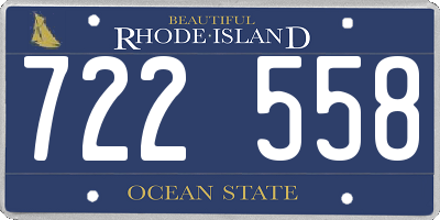 RI license plate 722558