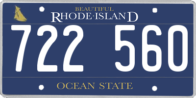 RI license plate 722560