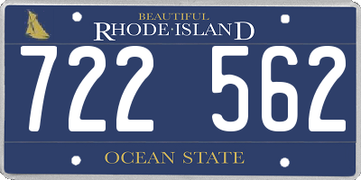 RI license plate 722562