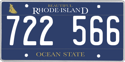 RI license plate 722566