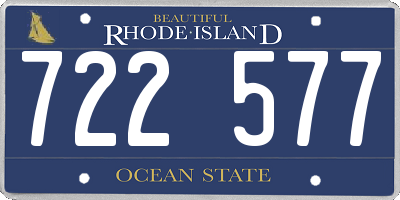 RI license plate 722577