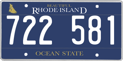 RI license plate 722581