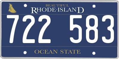 RI license plate 722583