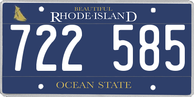 RI license plate 722585