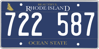 RI license plate 722587