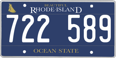 RI license plate 722589