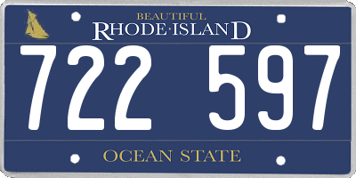 RI license plate 722597