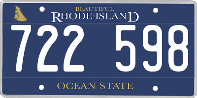 RI license plate 722598