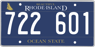 RI license plate 722601