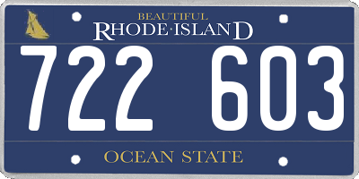 RI license plate 722603