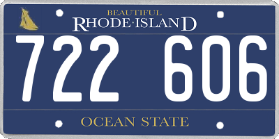RI license plate 722606