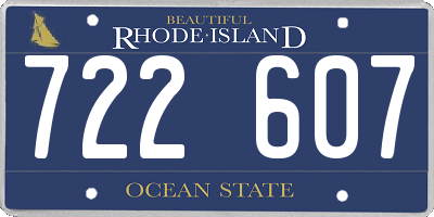 RI license plate 722607