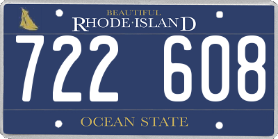 RI license plate 722608