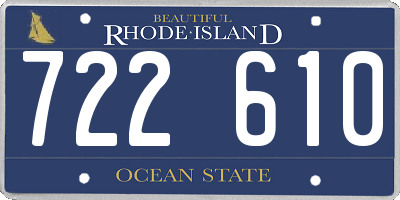 RI license plate 722610