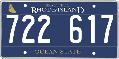 RI license plate 722617