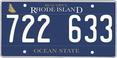 RI license plate 722633