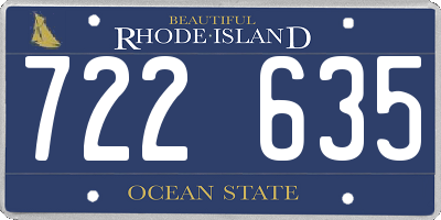 RI license plate 722635