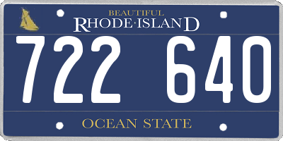 RI license plate 722640