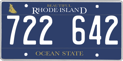 RI license plate 722642