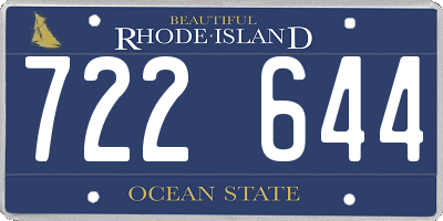 RI license plate 722644
