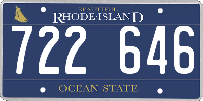 RI license plate 722646