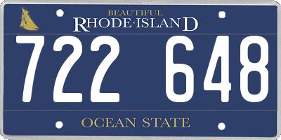 RI license plate 722648