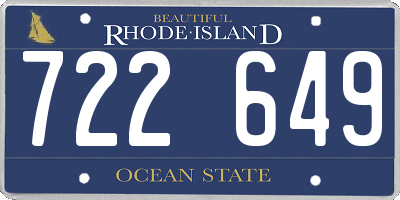 RI license plate 722649