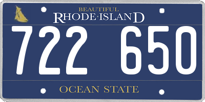 RI license plate 722650