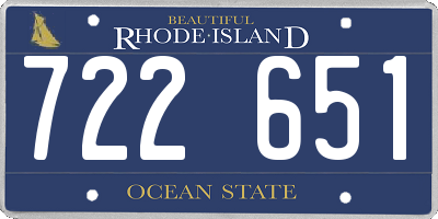 RI license plate 722651