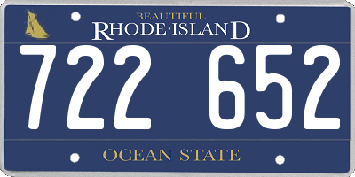 RI license plate 722652