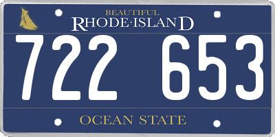 RI license plate 722653