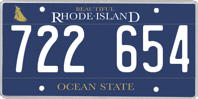 RI license plate 722654