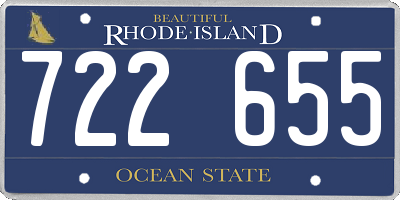 RI license plate 722655