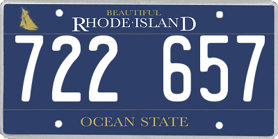 RI license plate 722657
