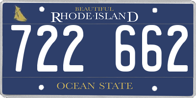 RI license plate 722662