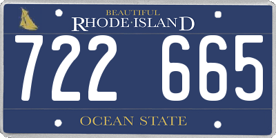 RI license plate 722665