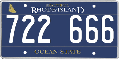 RI license plate 722666