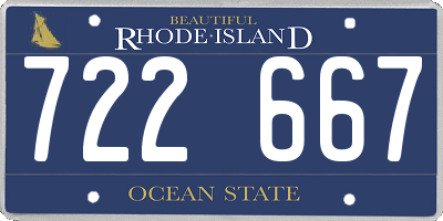 RI license plate 722667