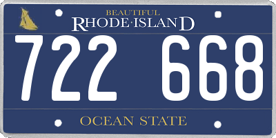 RI license plate 722668